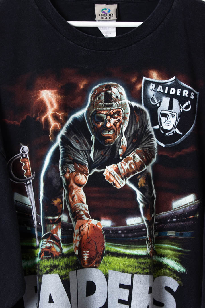 Image of LA Raiders Liquid Blue Graphic T-Shirt (3XL)