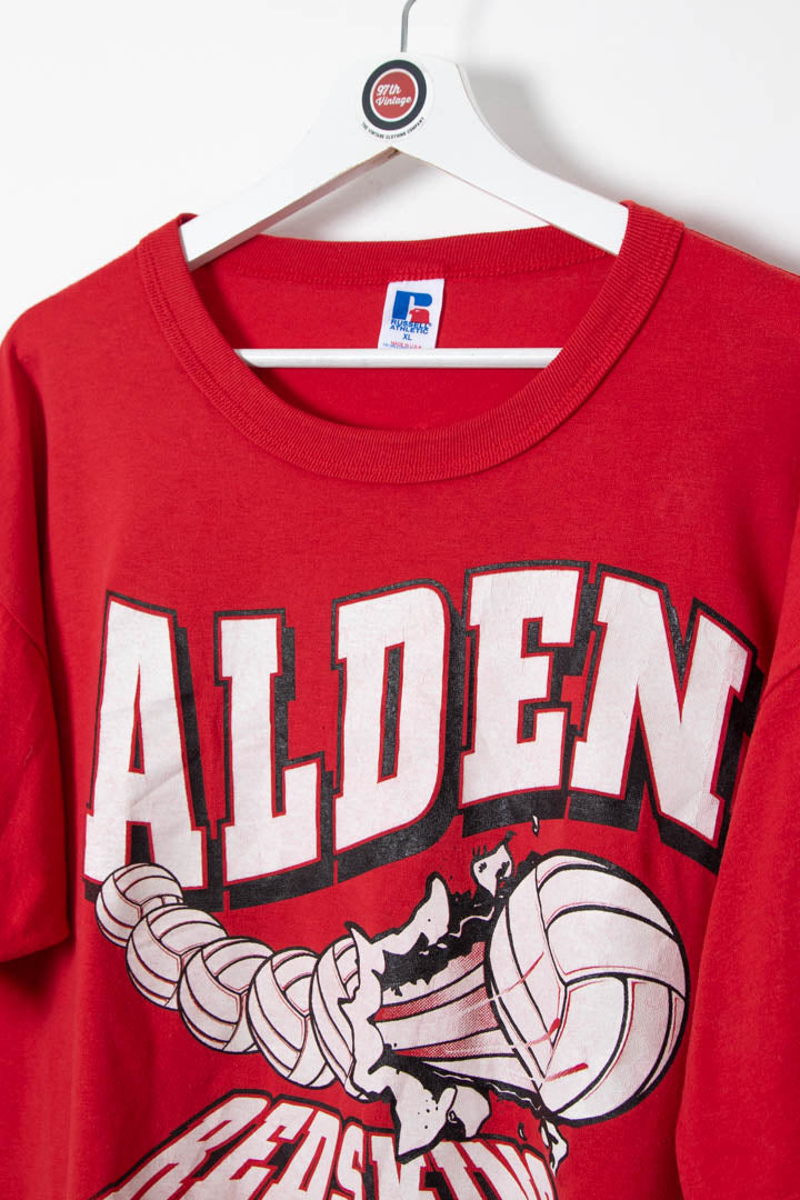 Image of Alden Redskins Football Single Stitch Graphic T-Shirt (XL)