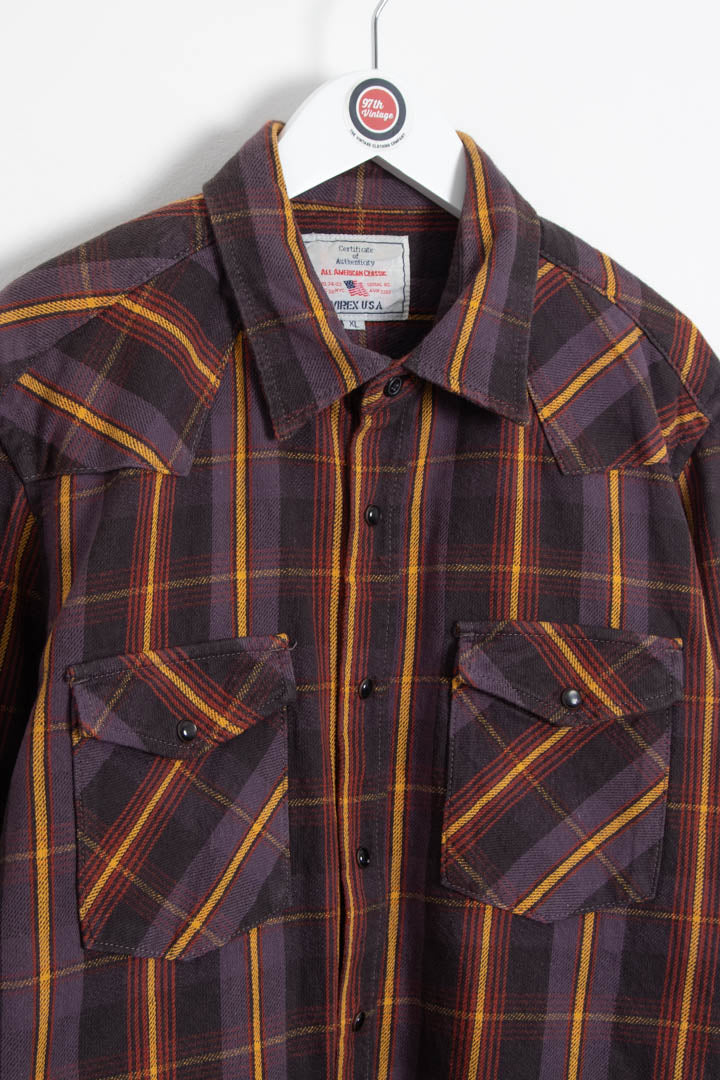 Image of Avirex Long Sleeve Checkered Flannel Shirt (M)