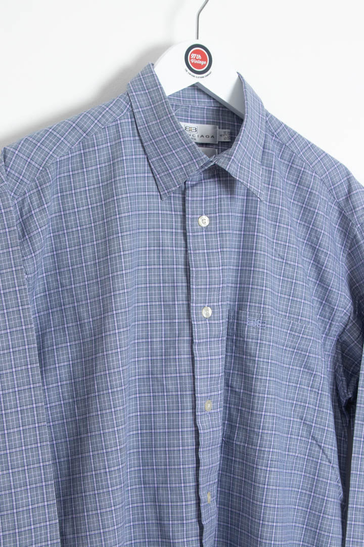 Image of Balenciaga Long Sleeve Checkered Shirt (S)