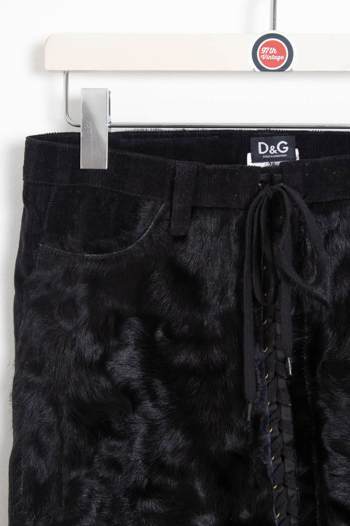 Image of Women's D&G Corset Fur Skirt (M)