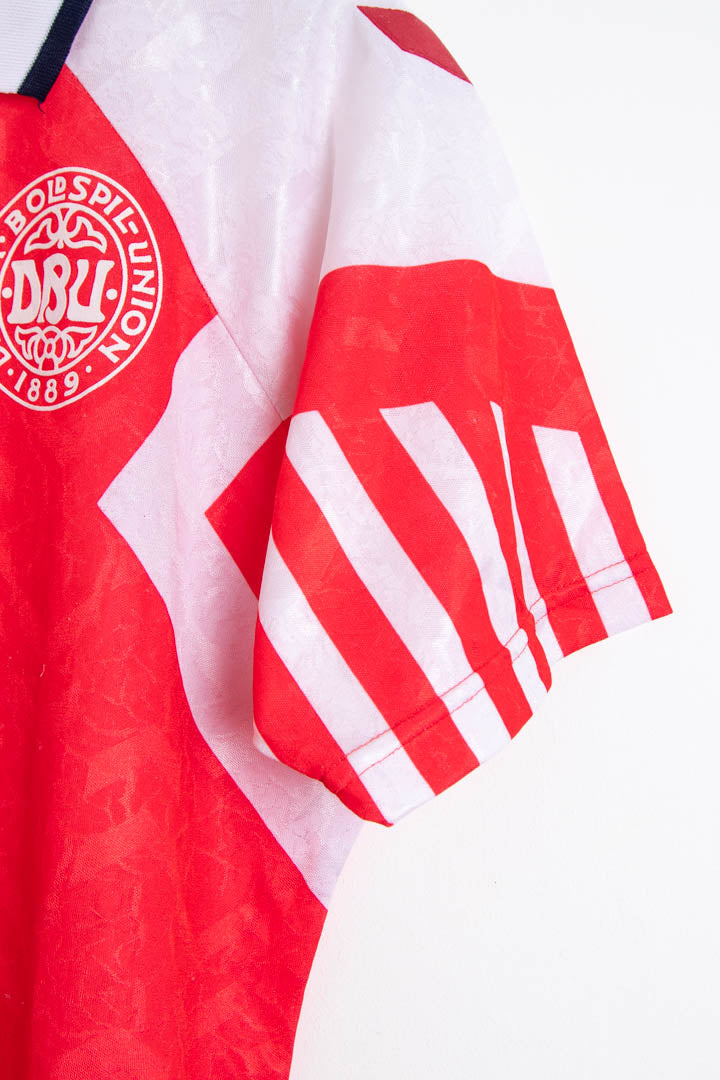 Image of 1992 Denmark #9 Povlsen Home Hummel Football Shirt (M)