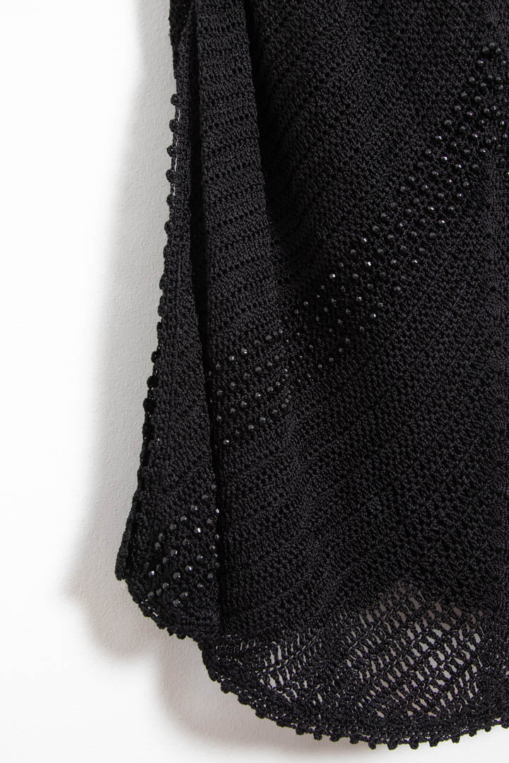 Image of Women's Gucci Tom Ford Era Beaded Chevron Crochet-Knit Slip Maxi Dress (UK 10)