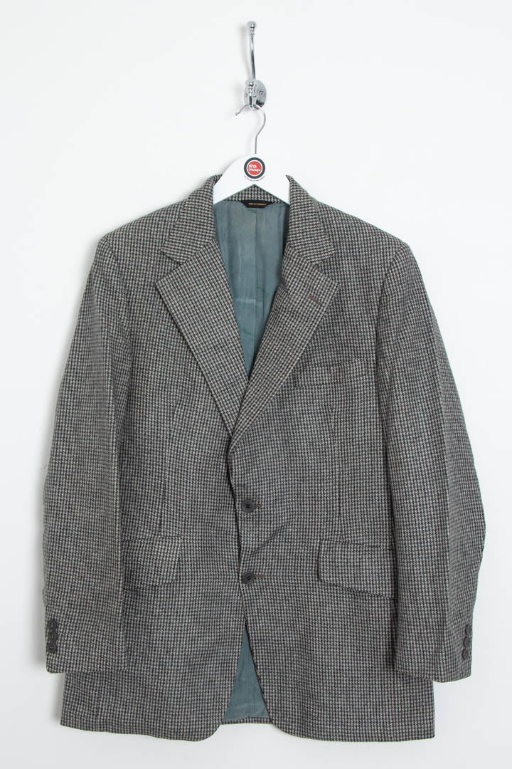 Image of Aquascutum Houndstooth Pattern Wool Blazer Jacket (S)