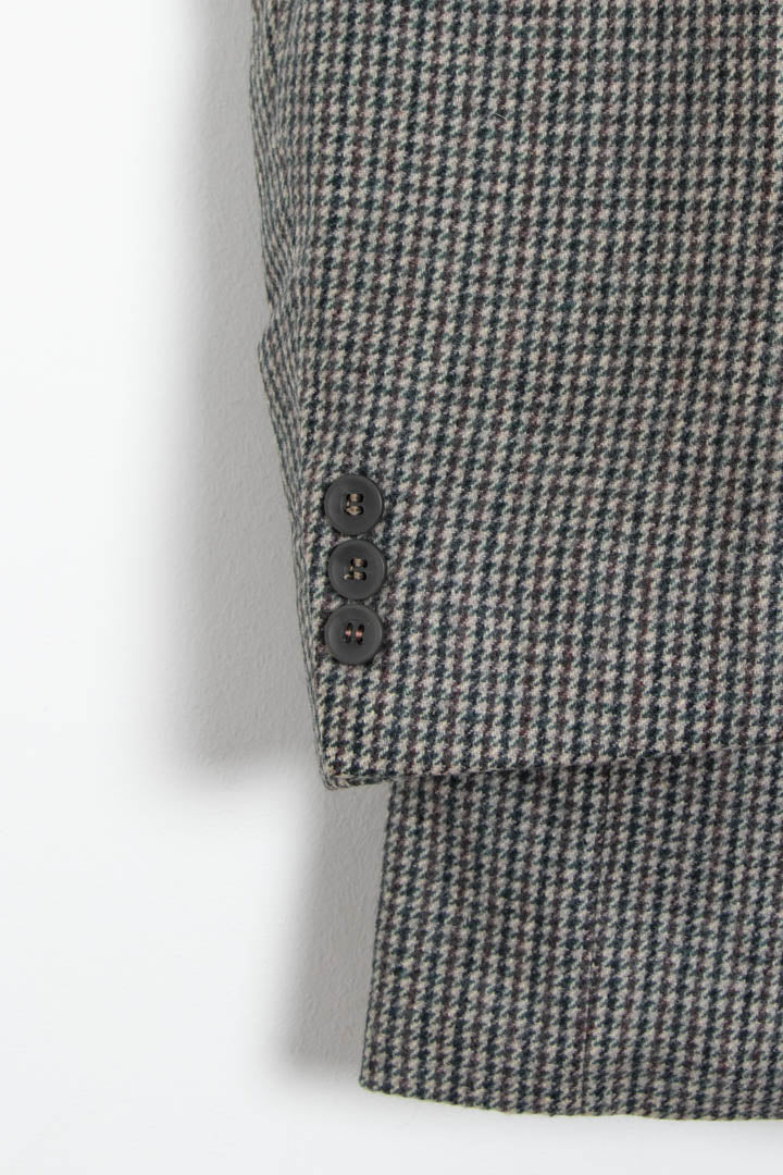 Image of Aquascutum Houndstooth Pattern Wool Blazer Jacket (S)
