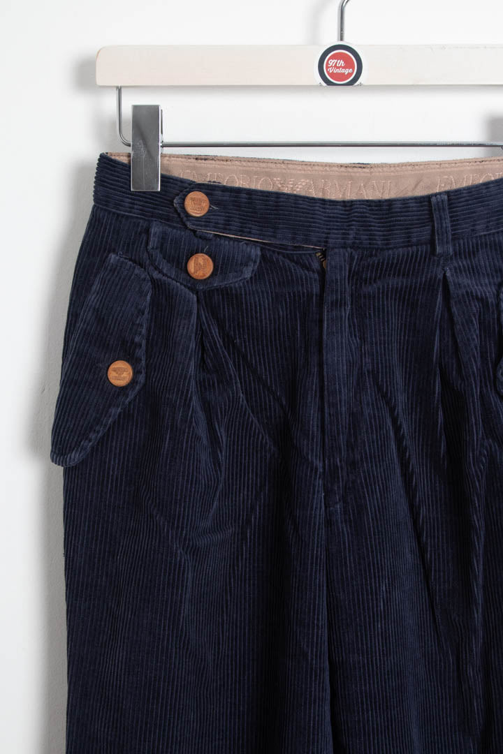Image of Emporio Armani Corduroy Pleated Trousers (W28 x L28)