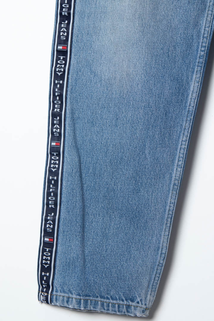 Women's Tommy Hilfiger High Waisted Tape Logo Denim Jeans (8)