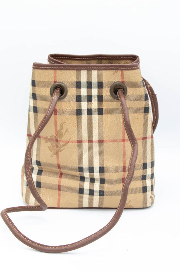 Image of Burberry Nova Check Mini Bucket Bag