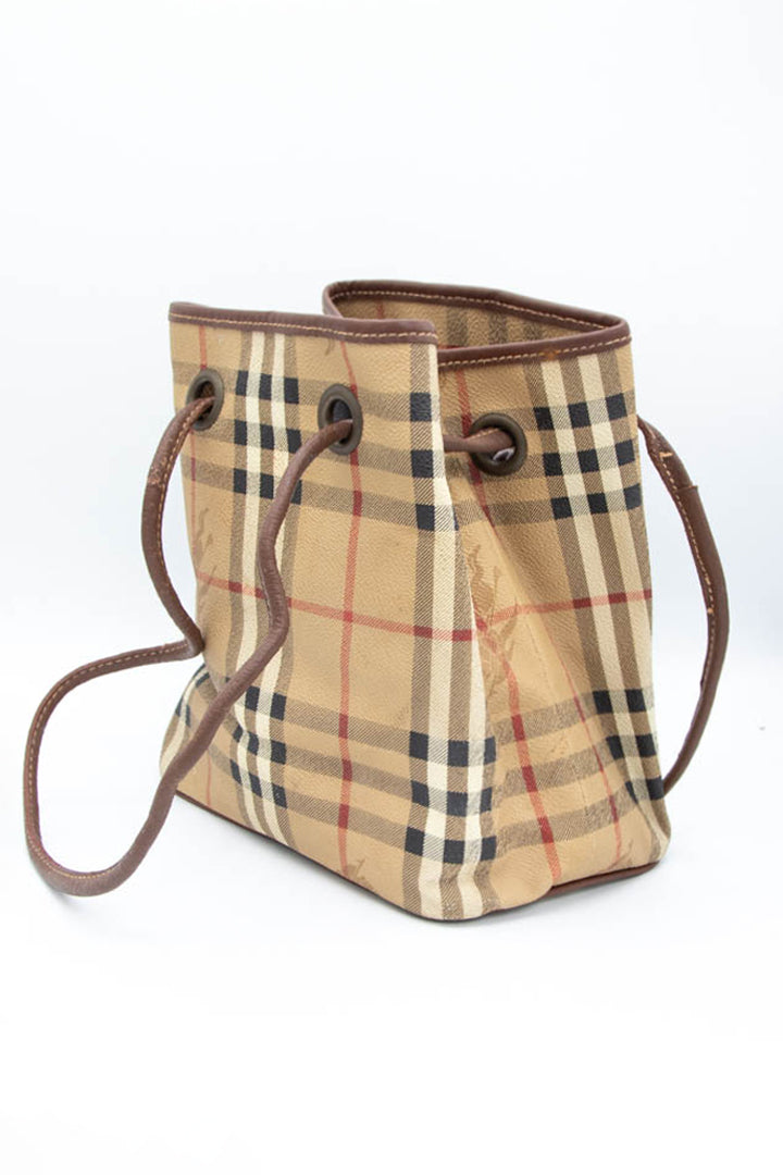 Image of Burberry Nova Check Mini Bucket Bag
