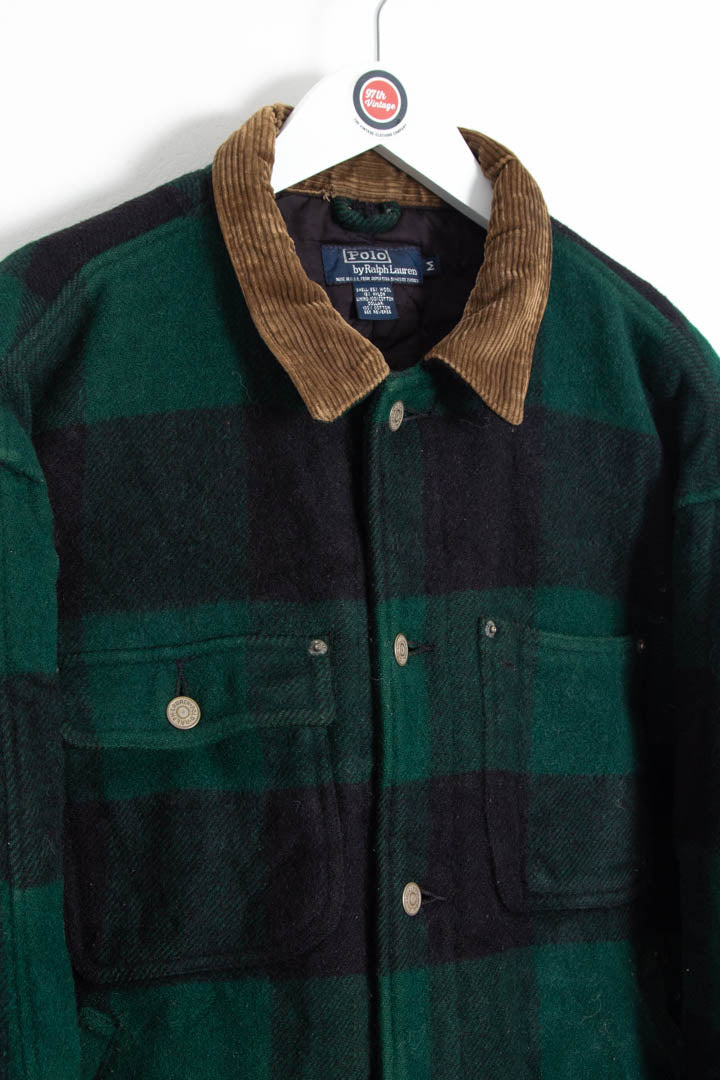 Image of 1992 Polo Ralph Lauren Plaid Wool Work Jacket (S)