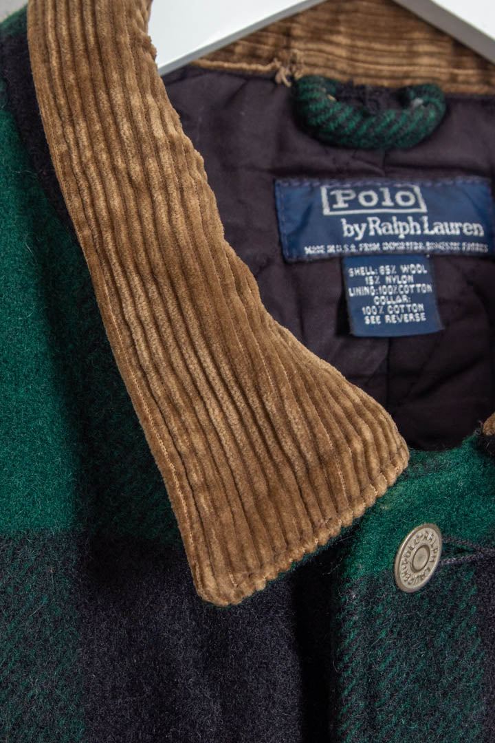 Image of 1992 Polo Ralph Lauren Plaid Wool Work Jacket (S)