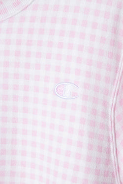 Image of Champion Gingham Pattern Reverse Weave Sweatshirt (S)