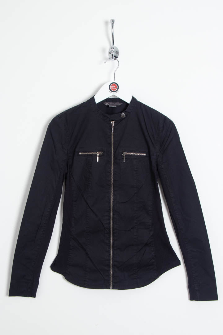 Image of Women's Armani Exchange Collarless Zip Up Track Jacket (XS)