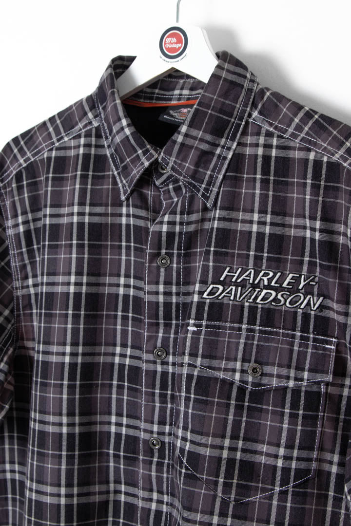 Image of Harley Davidson Short Sleeve Checkered Shirt (M)