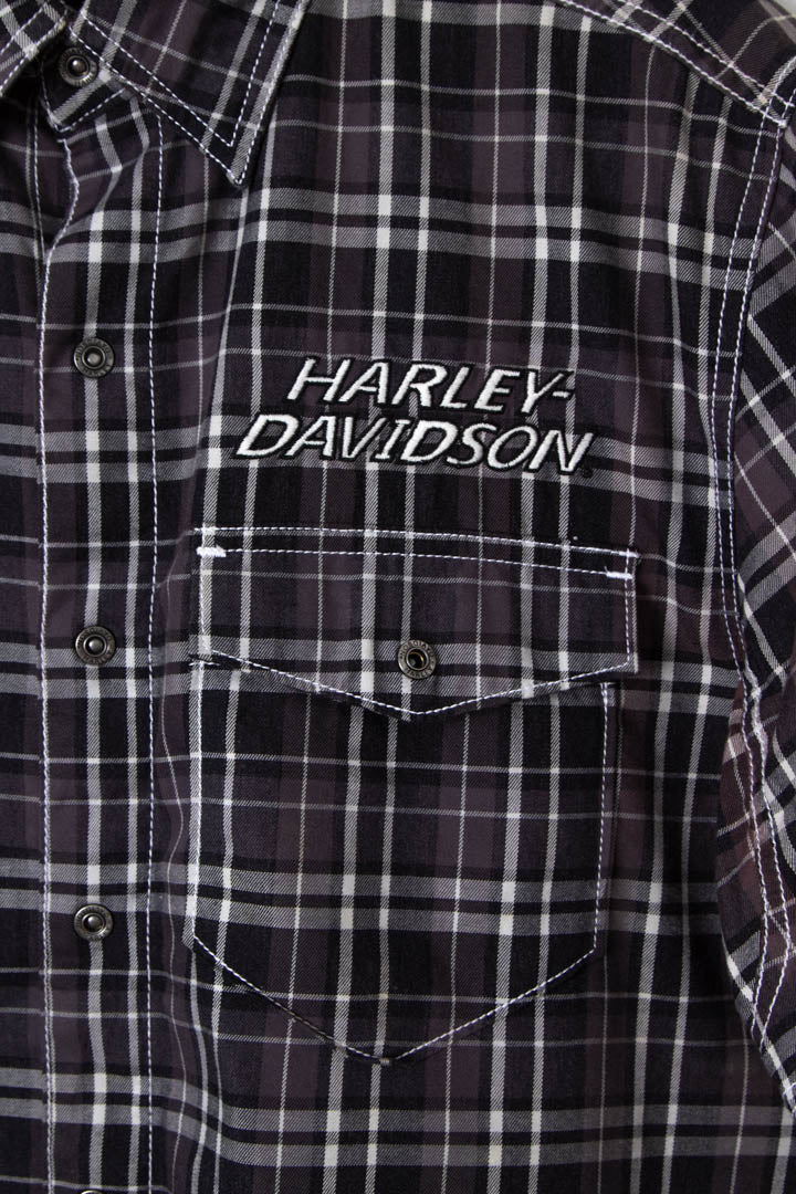 Image of Harley Davidson Short Sleeve Checkered Shirt (M)
