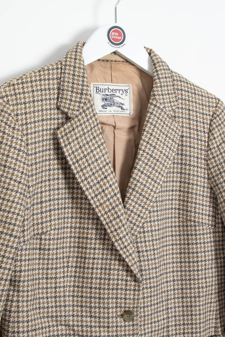 Image of Women's Burberry Houndstooth Wool Blazer (S)
