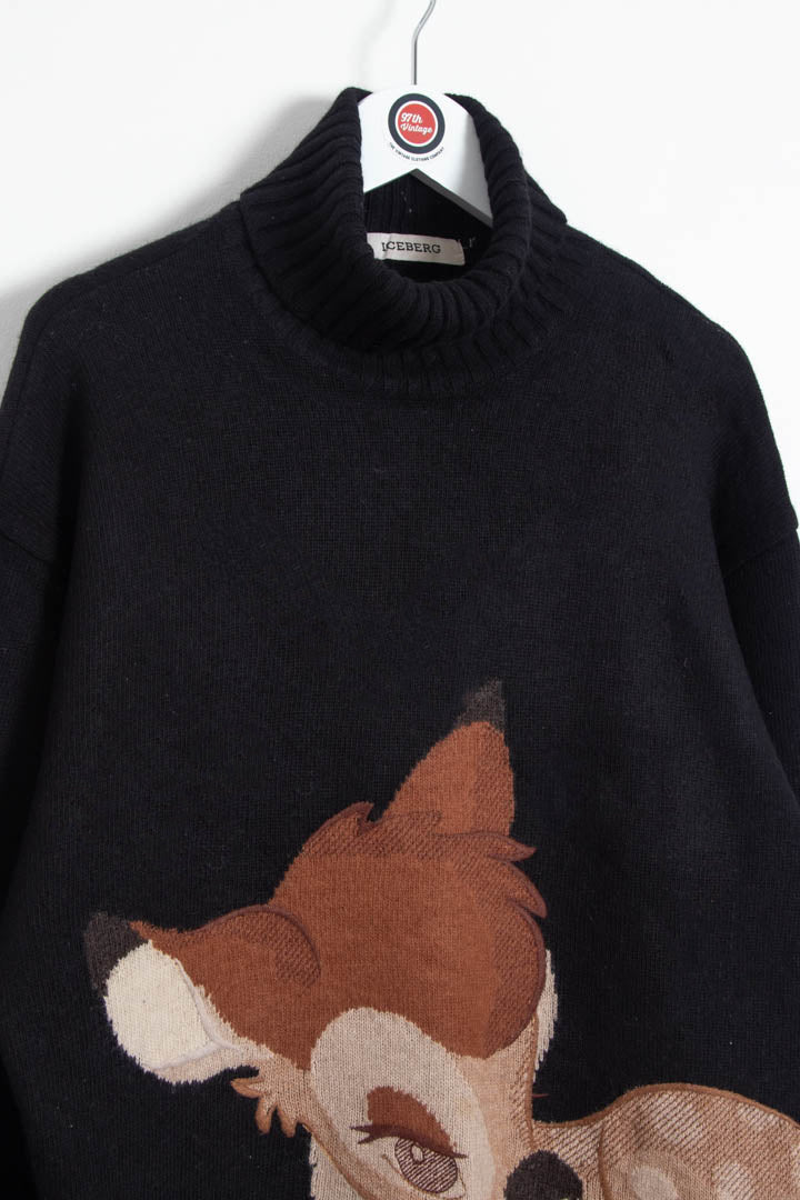 Image of Iceberg Disney Bambi Roll Neck Knitted Jumper (XL)