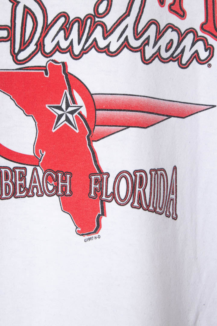 Image of 1995 Harley Davidson Daytona Beach Graphic Single Stitch T-Shirt (L)
