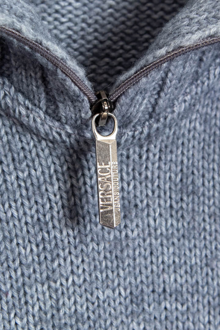 Image of Versace Jeans Couture 1/4 Zip Knitted Jumper (L)