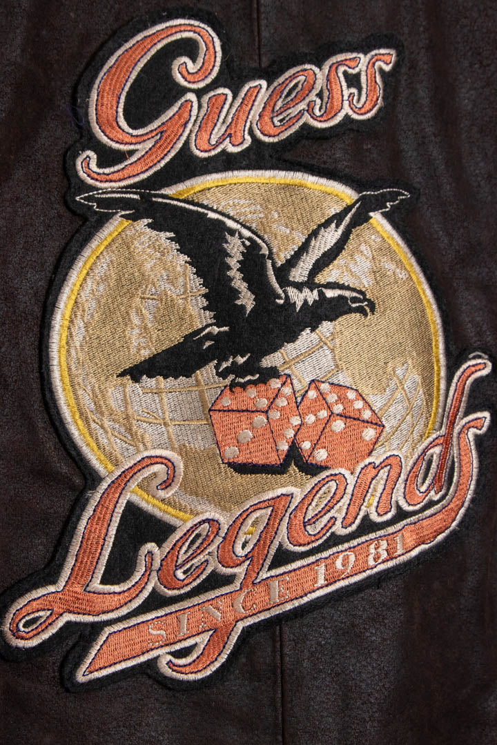 Image of Guess Leather Bomber Jacket (XL)