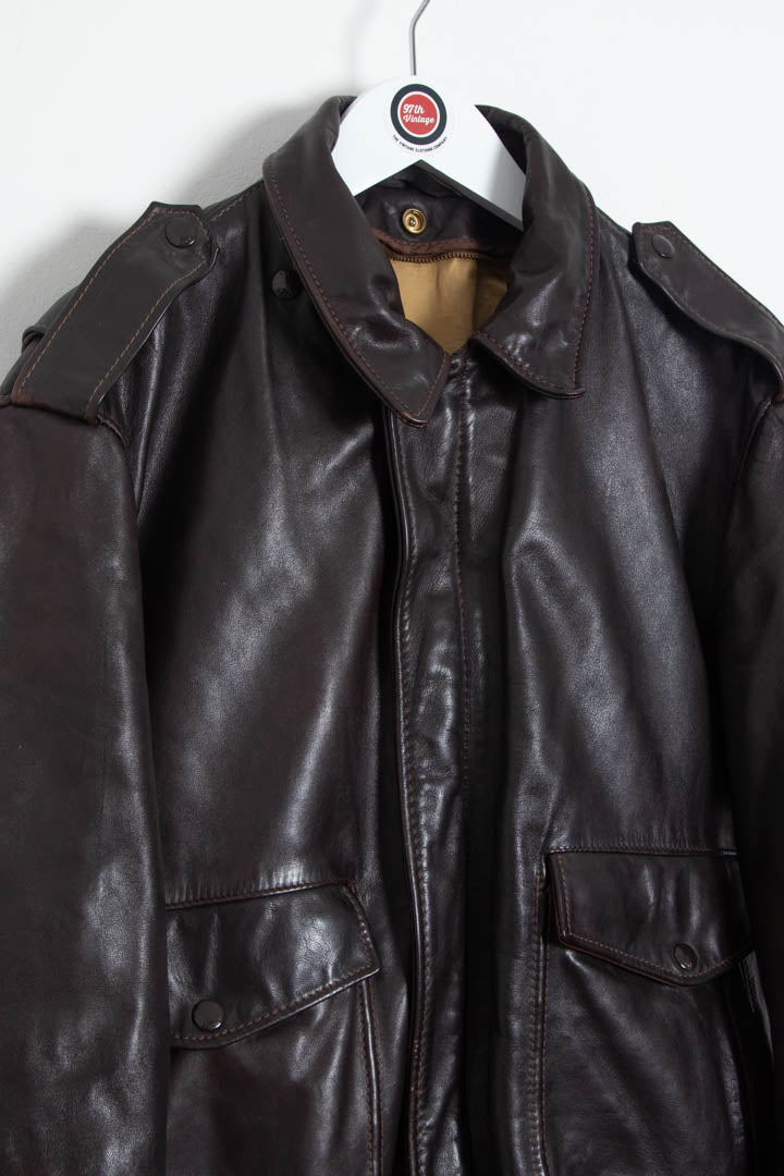 Image of Schott NYC A-2 Style Leather Bomber Jacket (S)