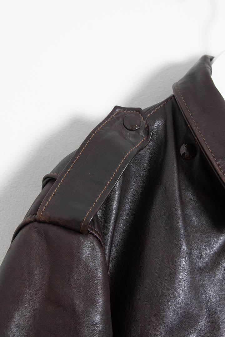 Image of Schott NYC A-2 Style Leather Bomber Jacket (S)