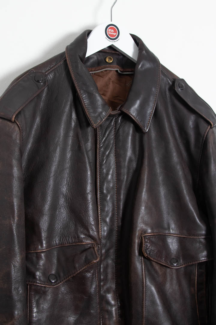 Image of Schott NYC A-2 Style Leather Bomber Jacket (M)