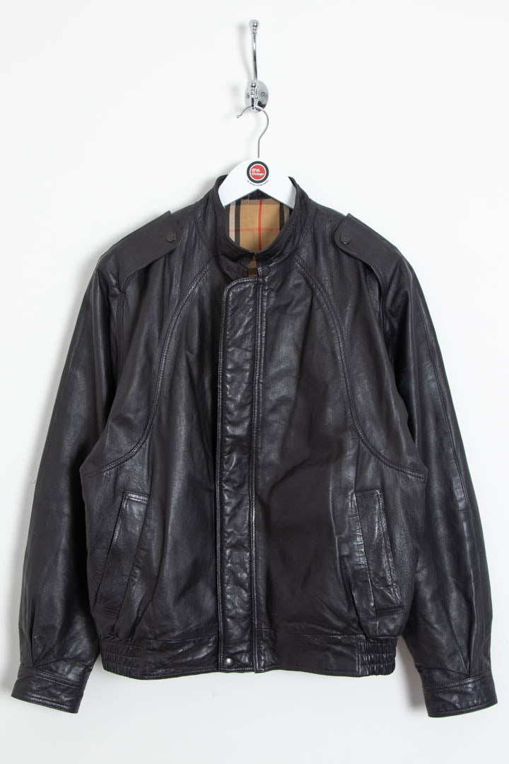 Black Fireman Clasp Leather Jacket (XL) – 97th Vintage