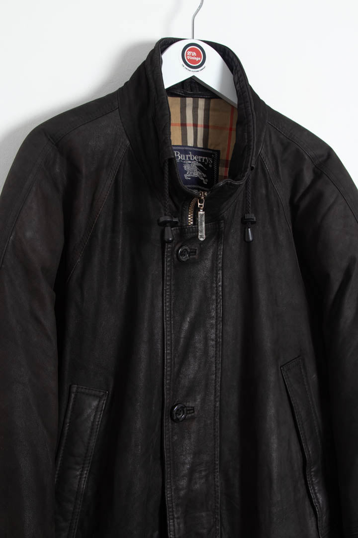 Image of Burberry Leather Parka Jacket (XL)
