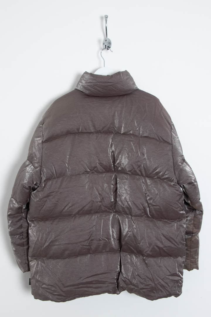 Image of Women's Moncler Grenoble Shimmer Metallic Down Puffer Coat (XL)