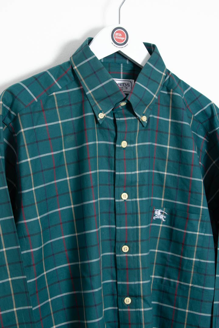 Image of Burberry Long Sleeve Windowpane Shirt (M)