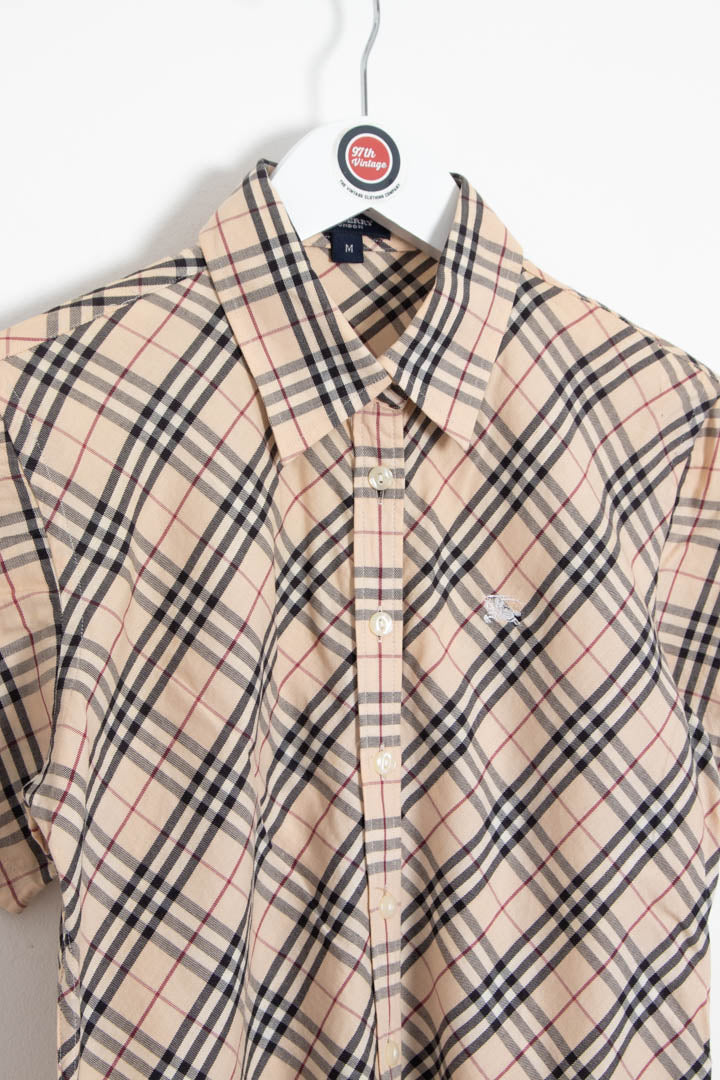 Image of Women's Burberry Nova Check Short Sleeve Shirt (S)