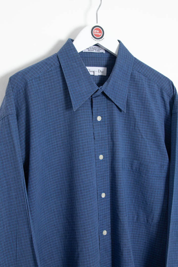 Image of Christian Dior Long Sleeve Windowpane Shirt (L)