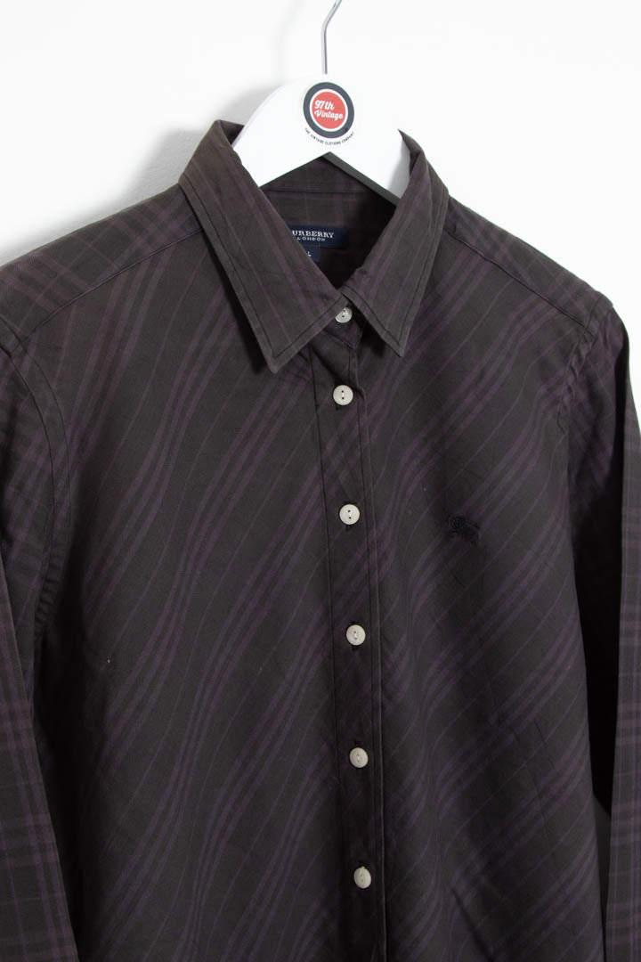 Image of Women's Burberry Long Sleeve Checkered Shirt (S)