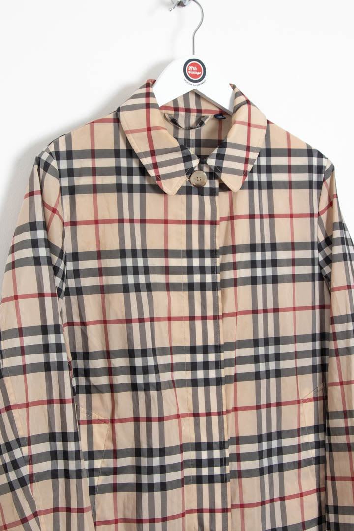 Image of Women's Burberry Nova Check Waterproof Mac Trench Coat (S)