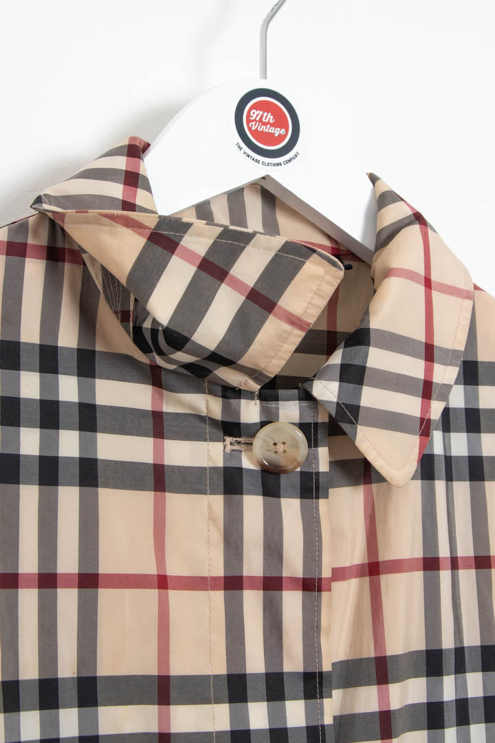 Image of Women's Burberry Nova Check Waterproof Mac Trench Coat (S)