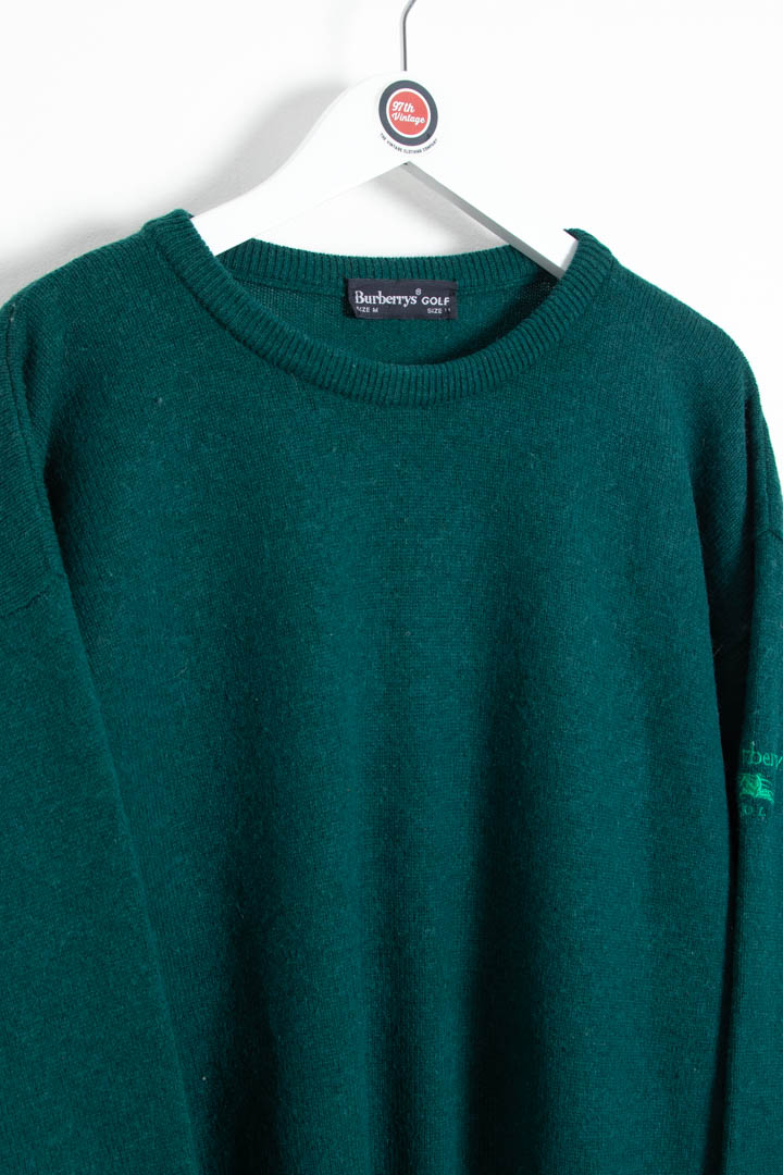 Image of Burberry Golf Crew Neck Wool Jumper (L)