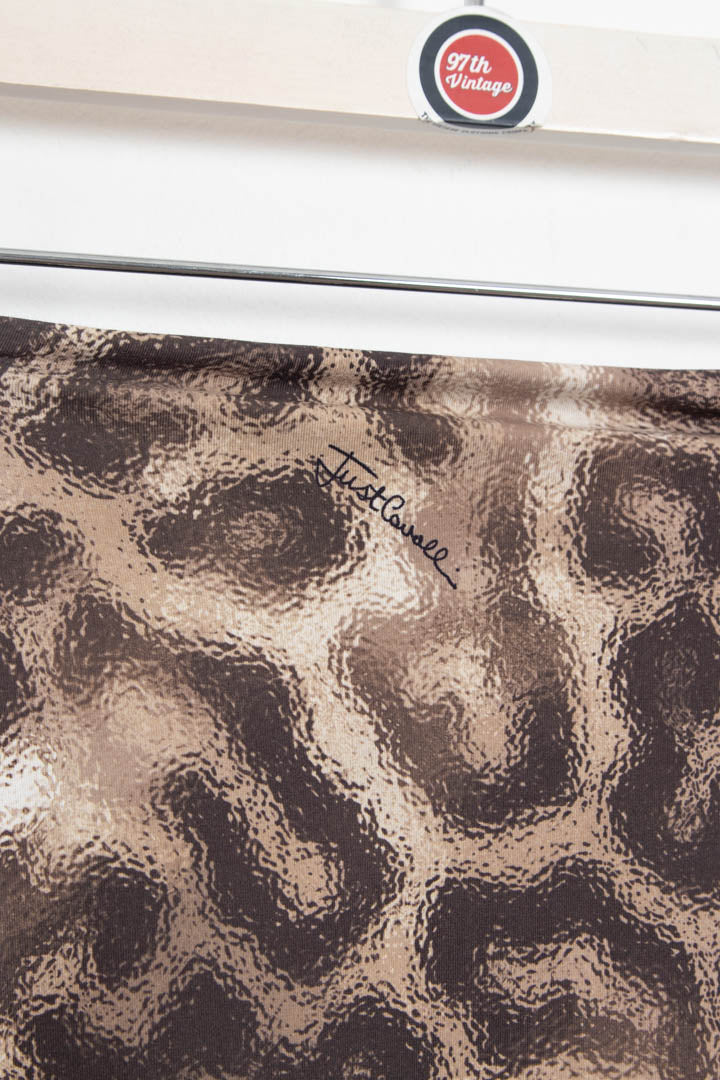 Image of Women's Just Cavalli Leopard Print Bandeau Mini Bodycon Dress (UK 8)