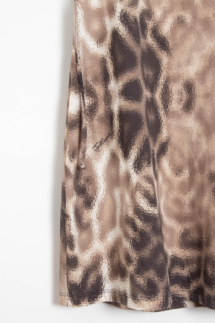 Image of Women's Just Cavalli Leopard Print Bandeau Mini Bodycon Dress (UK 8)