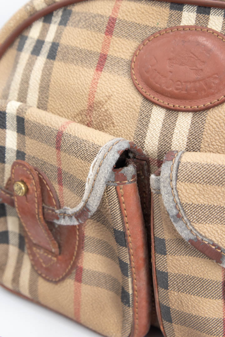 Image of Burberry Nova Check Messenger Crossbody Bag