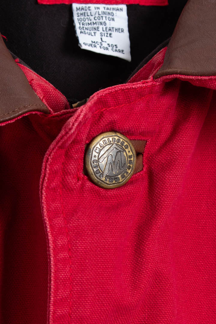Image of Marlboro Leather Collar Parka Jacket (XL)