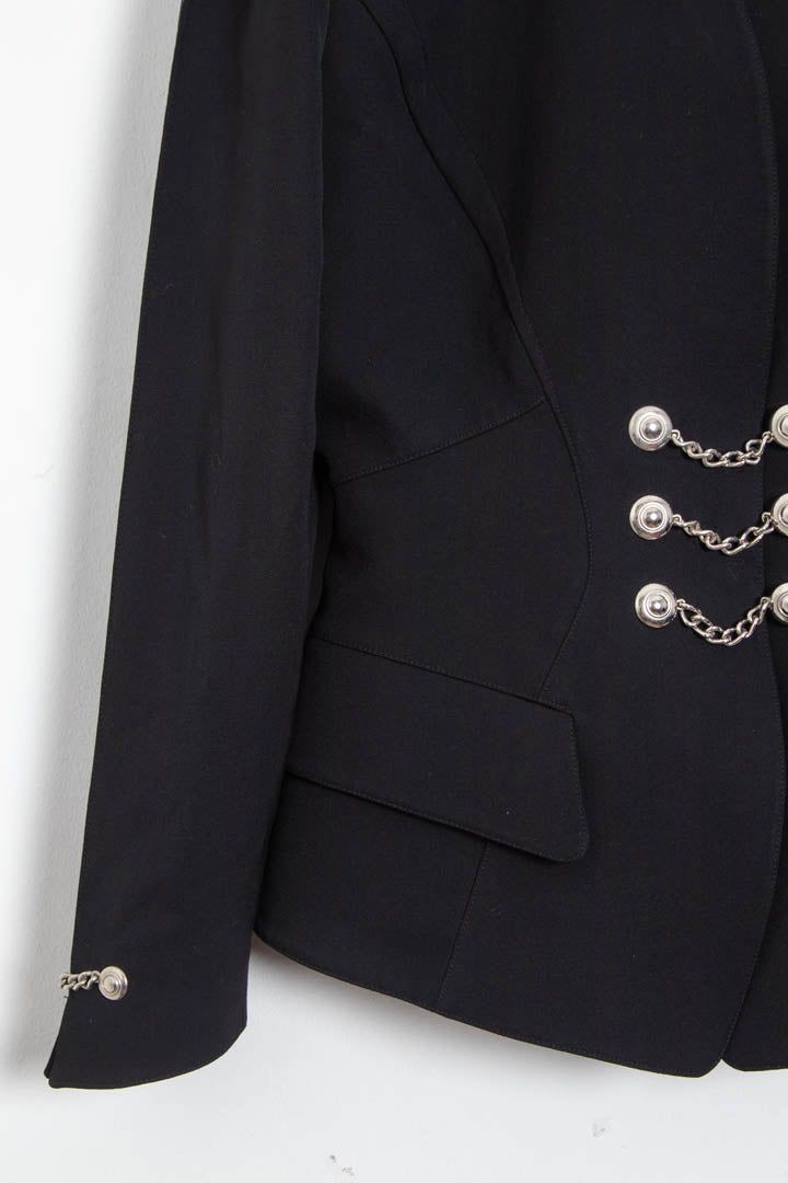 Image of F/W 1990 Thierry Mugler Sculptural Dramatic Silhouette Heart Cutout Blazer (UK 10)