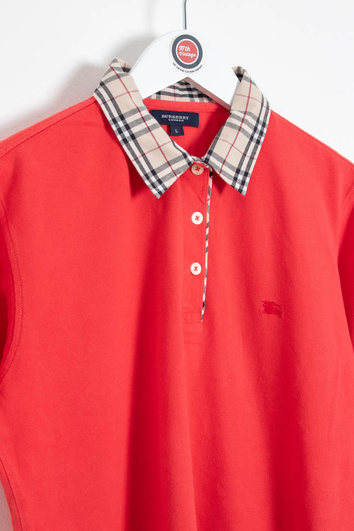 Image of Women's Burberry Short Sleeve Polo Shirt (L)