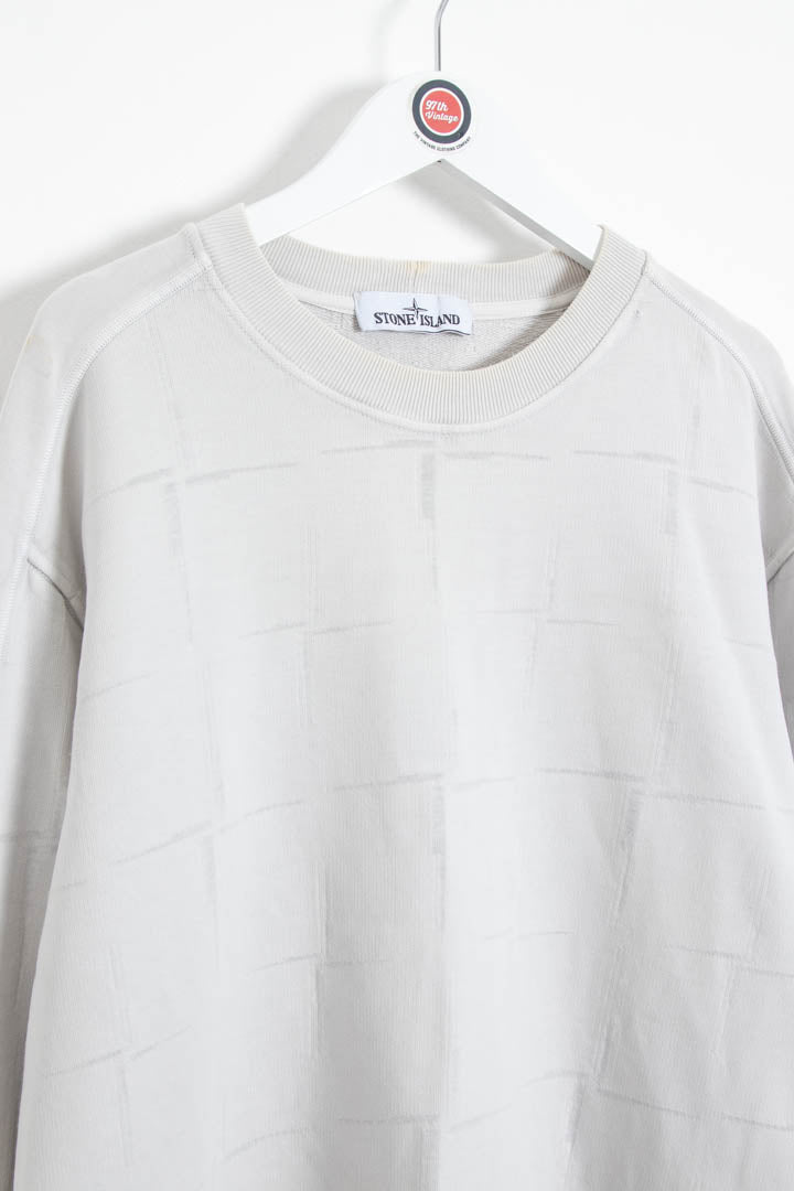 Image of Stone Island Grid Pattern Crew Neck Jumper (XXL)