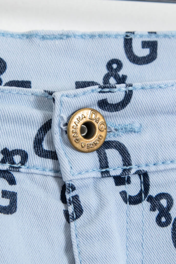 Image of Women's D&G Monogram Repeat Logo Straight Leg Denim Jeans (UK 6)