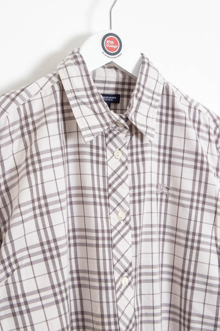 Image of Women's Burberry Long Sleeve Checkered Shirt (S)
