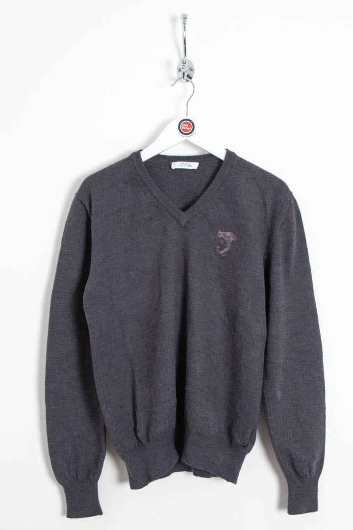 Image of Women's Versace V Neck Knitted Jumper (M)