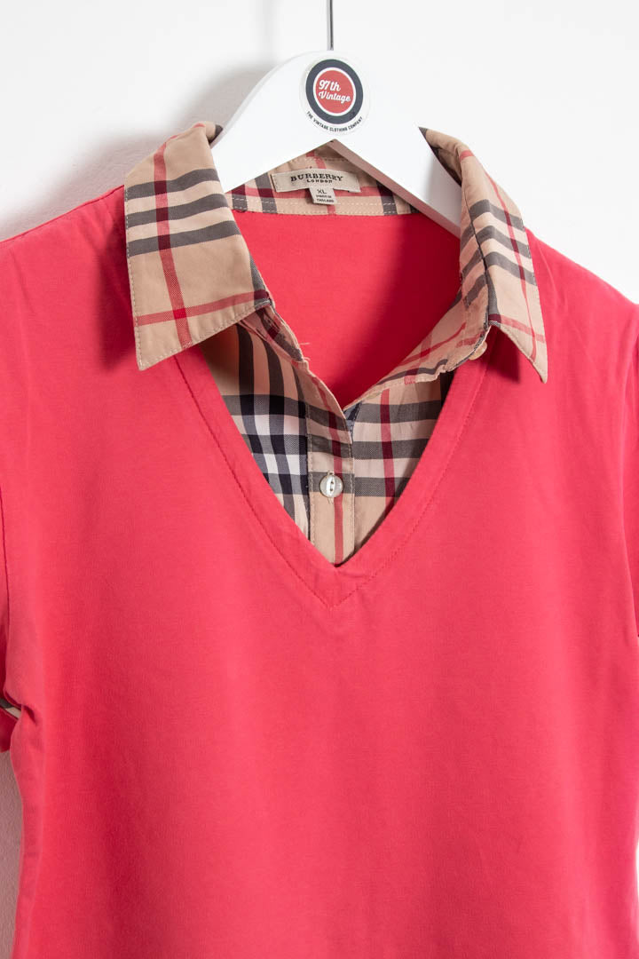 Image of Women's Burberry Nova Check Collared Polo Shirt (S)