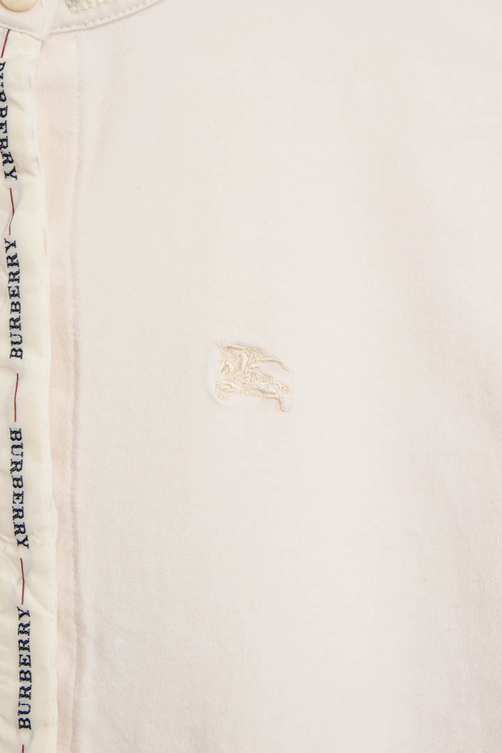Image of Women's Burberry Tape Logo Button Up Jumper (S)