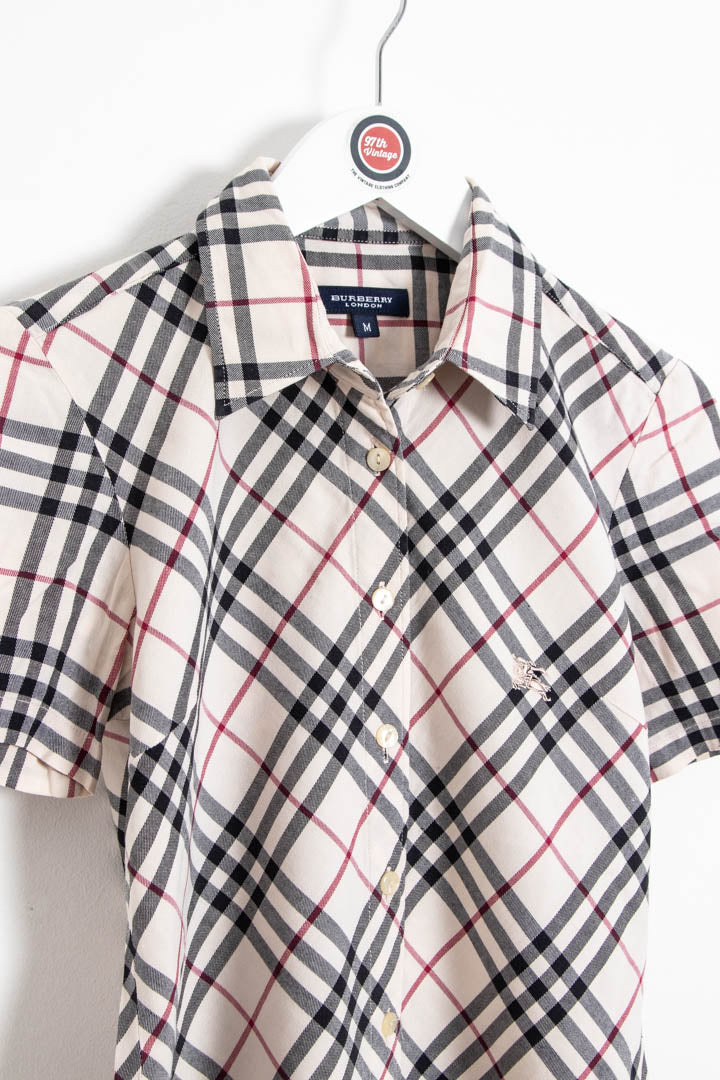 Image of Women's Burberry Nova Check Short Sleeve Shirt (XS)